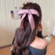 Korean knitted bow streamer duck beak clip spring and summer one-line clip back head temperament hair clip hair clip clip hair accessories