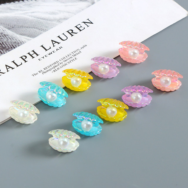 Imitation shell pearl color electroplating resin accessories cream glue DIY handmade accessories marine beach ornaments

