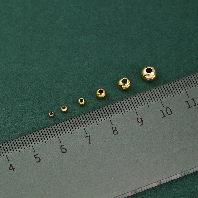 
100 pieces price 14K gold-filled color-preserving gold beads loose beads silver beads round beads separated beads diy beaded bracelet necklace accessories