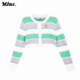 MLMR New Style Top Sweater Women's Clothes Knitted Sweater Maillard Stripe Cardigan Niche Style