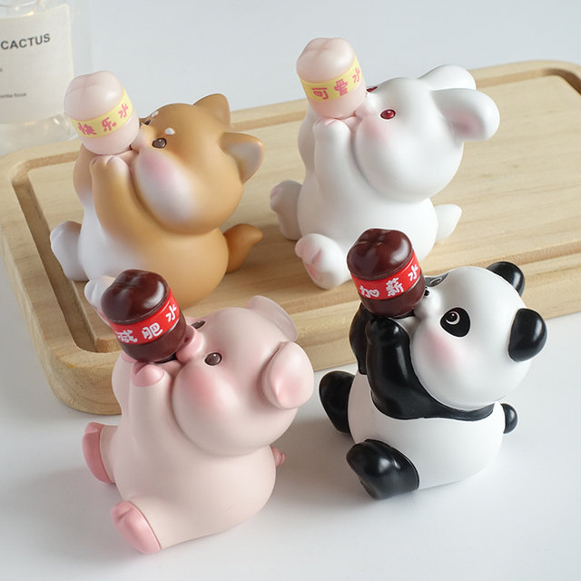 
Healing system ins office girl's work station computer desktop small ornaments cute car creative decorations