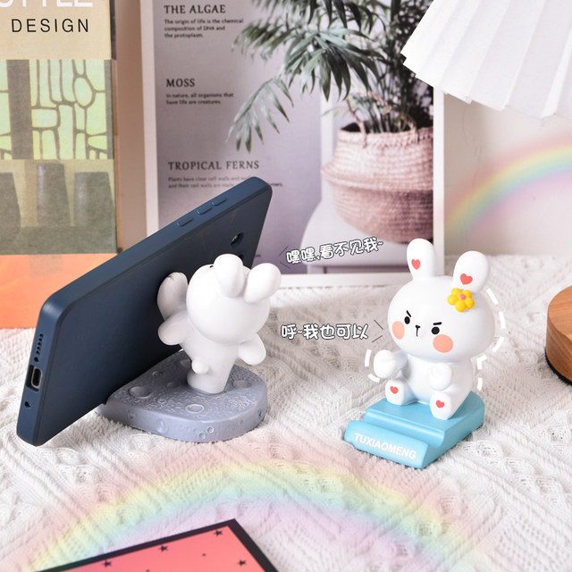 Rabbit lazy mobile phone stand desktop ornament creative cute cartoon office tablet ipad universal support stand
