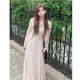 Brandy BM new apricot pink sweet long skirt BM lace -up skirt hanging sense cake skirt nadia skirt