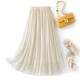 Streaming yarn skirt with large size fat mm slim belly gauntie skirt small skirt pleated skirt white long skirt summer
