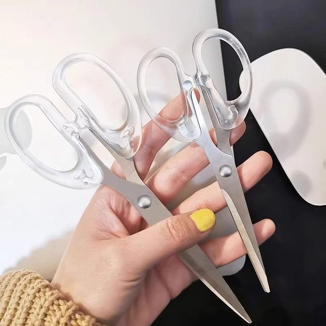 Practical scissors transparent frosted portable student bangs special scissors stationery knife household ledger stainless steel small scissors