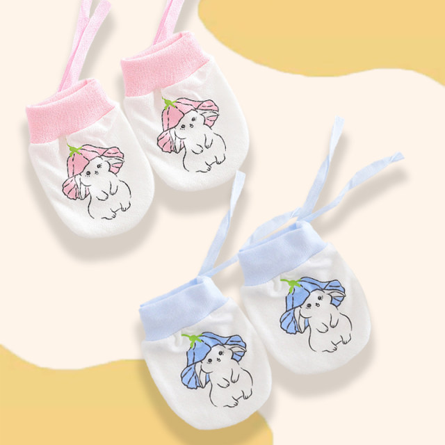 Baby gloves anti-scratch face artifact summer pure cotton thin breathable newborn baby handbag gloves newborn
