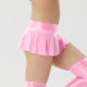 Mini miniskirt sexy ladies pleated skirt shiny silky and transparent exposing sports large size short skirt skirt
