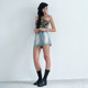 COLIY GIRL retro low waist denim miniskirt for women in summer hot girl looking slim and small a-line hip short skirt
