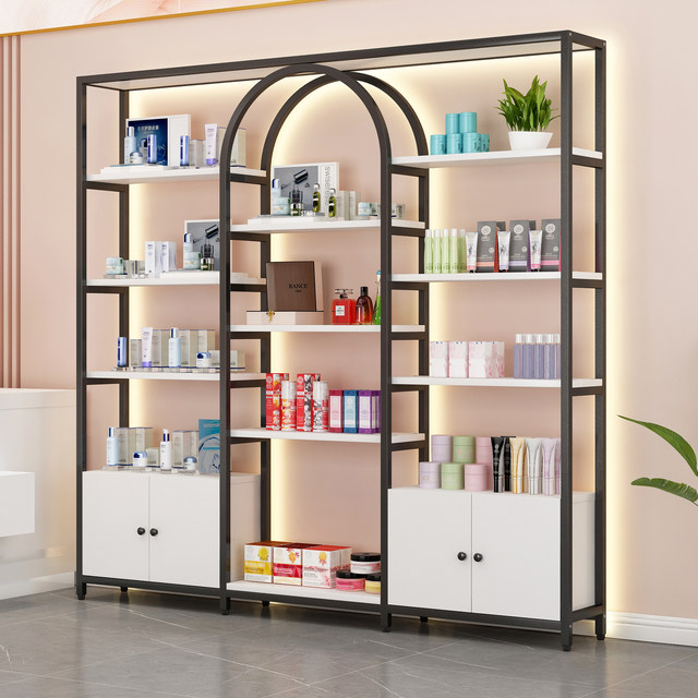 Beauty salon goods display rack multi-layer cosmetic display cabinet ...
