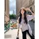 Design-sensible niche irregular striped shirt for women in early autumn Korean slim fit and waist-hugging long-sleeved shirt