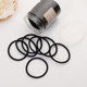 Pack of 80 black high-elasticity and durable rubber bands for women, simple temperament, high ponytail hair circle, head rope, leather sheath hair rope