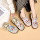 2025 wool winter old Beijing cotton shoes for women plus velvet thickened warm mother shoes for one foot thick sole embroidered shoes