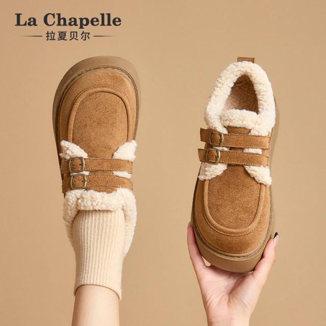La Chapelle plus velvet Birkenstock shoes for women thick-soled 2025 new winter Northeast snow boots thickened Lok Fu cotton shoes