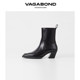 
Vagabond ALINA women's cowhide square toe square heel short boots Western boots 2024 autumn and winter series