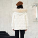 Patavinity diamond -shaped grid hat can be disassembled fox hair collar down jacket women's winter white duck down warm jacket

