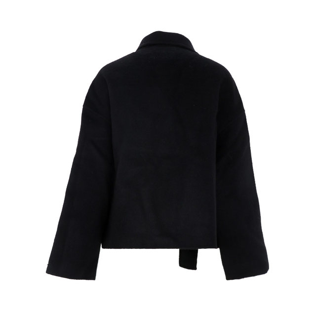 Patavinity grid bears decorative disassembly short two -sided double -sided, female winter cotton wool jacket jacket