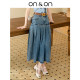 ON/ON/Annaian 2025 summer new style commuter pleated double pocket design denim skirt