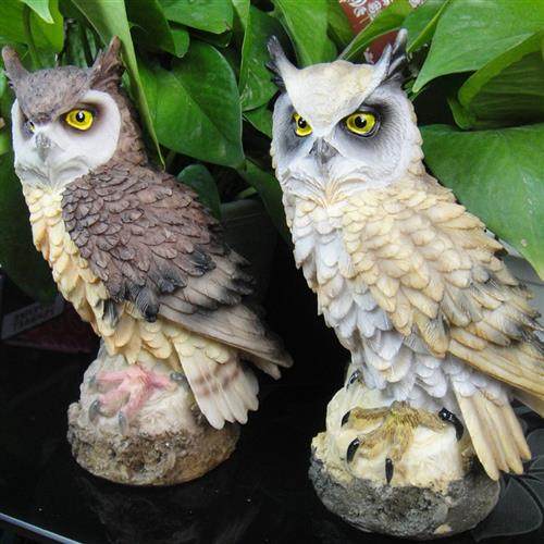 Simulated owl resin ornaments, guarding succulents and anti-bird artifacts, home accessories, gardening potted plants and landscaping