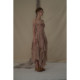 Elywood lotus root powder one-length suspender dress irregular waist-hugging vacation long skirt temperament celebrity versatile skirt