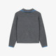 Basic House/Baijiahao Contrast Color Lapel Sweater Jacket Spring Unique Sheep Wool Short Knitted Cardigan