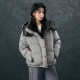 Basic House/Baijiahao hooded contrasting color down jacket Korean version thickened short white duck down jacket to keep warm in winter