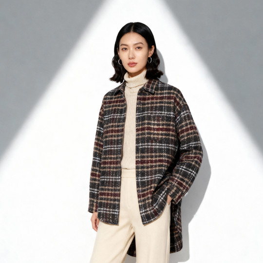 
Basic House/Baijiahao autumn and winter design coat sheep wool long-sleeved shirt comfortable and versatile top