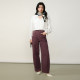 Basic House/Baijiahao American retro straight work pants for women's spring new solid color loose jeans
