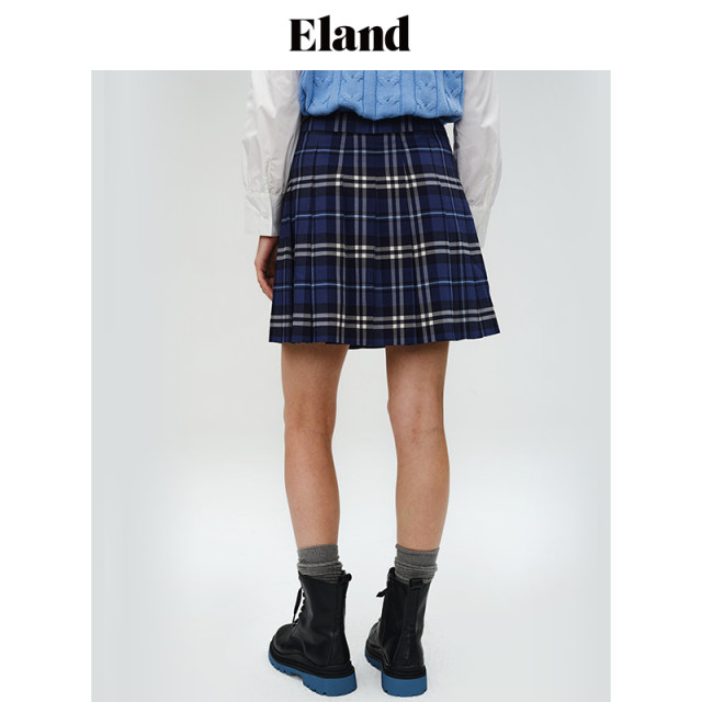 Yilian skirt women's college style short skirt pleated skirt A-line skirt
