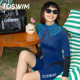 TOSWIM swimsuit women's one-piece boxer long-sleeved sun protection conservative 2025 new style covers the belly, looks slim, fashionable and high-end