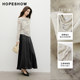 Red Sleeve 2025 Spring New Women's Irregular Ink-Washing Wind Collar Pullover Mesh Top
