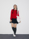 demi et demi two-color suit striped spliced ​​embroidered pleated skirt