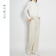 KEMAN casual pants for women in autumn and winter high-waisted straight trousers to make them look slimming 2024 new white thickened pants