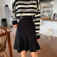 Large size skirt fishtail skirt ruffled skirt women fat mm autumn and winter G Korean version hip-packing A-line skirt mid-length skirt cover skirt
