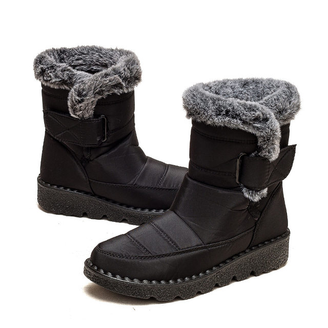 
Cotton shoes for women winter new snow boots women's velvet thickened warm cotton shoes large size flat bottom waterproof cotton boots