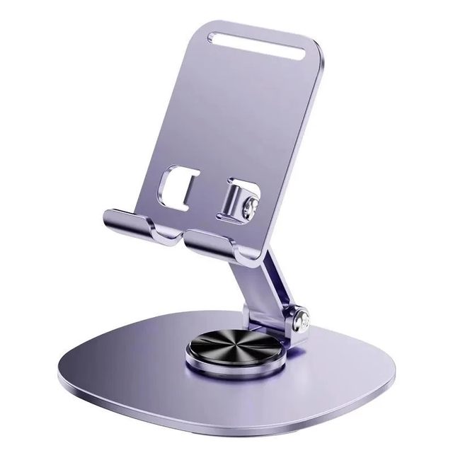 All-metal mobile phone stand 2025 new desktop lazy 360 degree rotating mobile phone stand flat iPad support stand live broadcast stable foldable alloy stand multi-purpose car portable