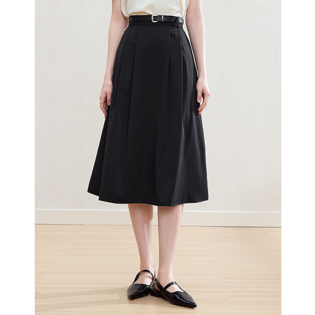 betu commuting style high waist drooping skirt for women 2025 spring new slim A-line skirt mid-skirt

