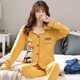 Spring and autumn pajamas for women, cotton long-sleeved suits, large size cardigans, cute girls and students can be worn as home clothes