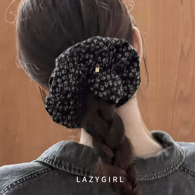 Fashionable and versatile ~ Korean warm cotton and linen hair ring ins blogger same style large-size gold standard hair accessories 2025 new