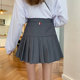 Large size TB pleated skirt A-line short skirt for women in summer black and white gray fat mm slim college style anti-exposure skirt