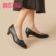 Dadong thick heels high heels women's temperament high-end and not tired 2025 new summer black single shoes commuting work shoes