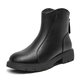 Dadong black thick-soled short boots for women 2025 new autumn slim boots Chelsea boots thick heel boots with skirt