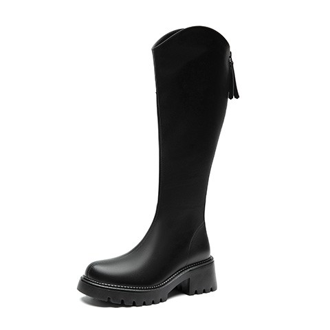 Dadong thick-soled knight boots for women 2025 new hot autumn and winter boots black but knee long boots high boots
