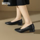 Dadong black light mouth single shoes for women 2025 new summer low heel thick heel pointed toe commuting women's shoes professional work shoes