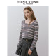 TeenieWeenie Bear Women's Sweater Winter Square Neck Contrast Color Jacquard Hollow Retro Casual Fashion Top
