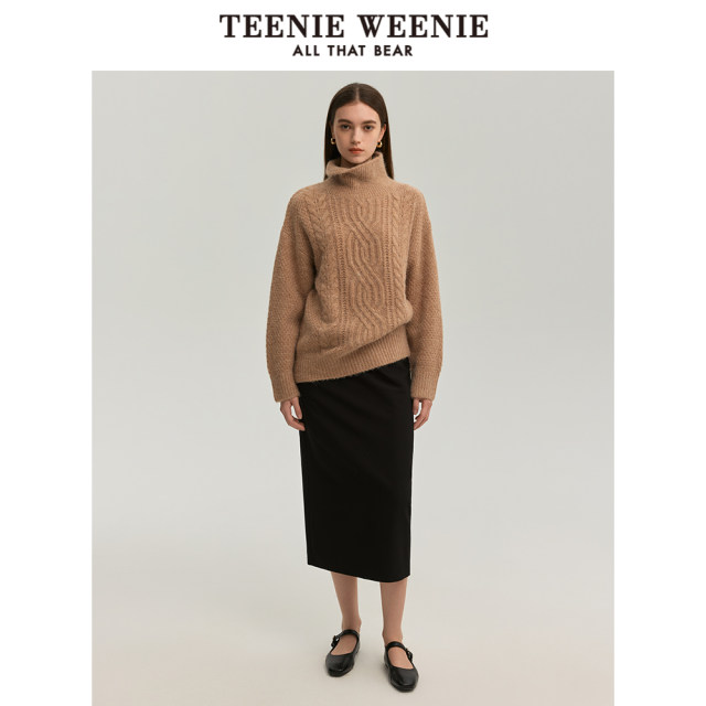 TeenieWeenie Bear Women's Winter Clothing Nordic Style French Turnis Neck Sweater and Knitted Sweater
