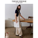 TeenieWeenie Bear Spring Women's American Retro Vitality Sweet and Cool Style White Denim Overalls Pants Pants