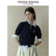 TeeniewEnie Women's sweater 2025 spring new temperament commute embroidery Polo collar sweater