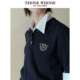 TeeniewEnie Women's sweater 2025 spring new temperament commute embroidery Polo collar sweater