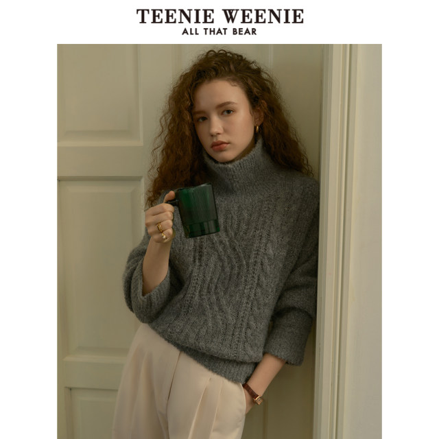 TeenieWeenie Bear Women's Winter Clothing Nordic Style French Turnis Neck Sweater and Knitted Sweater
