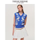 Teenie weenie Women's sweater 2025 spring new retro embedded flower casual V -neck knit vest